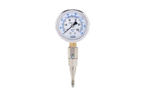 Allstar Performance Brake Pressure Gauges ALL11020 Gauge, Quick, Pressure, 0-1,500 psi, 2 3/4 in. Diameter, Analog, Full Sweep, Illuminated, Liquid-filled, Mechanical, White Face, Each