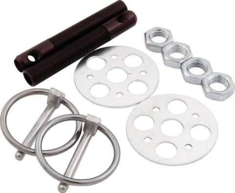 Allstar Performance Hood Pin Kits ALL18473 Pins, Torsion Pin-Style, 2.750 in. Long, 3/8 in. Diameter, Aluminum, Black Anodized, Kit