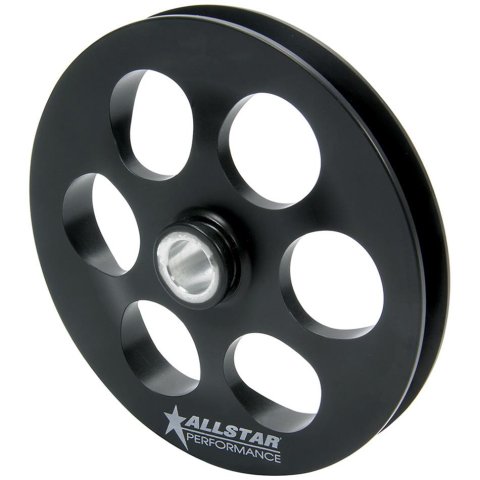 Allstar Performance Power Steering Pulleys ALL48251 Pulley, V-belt Style, 1-groove, Aluminum, Black Anodized, 6 in. O.D., Each