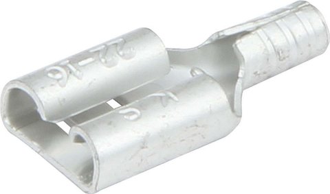 Allstar Performance Terminal Connectors ALL76008 Electrical Wiring Connectors, Tin Plated Copper, 1/4 in. Stud Spade, Female, 18-22 Gauge, Set of 20