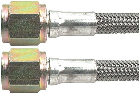 Allstar Performance Braided Steel Lines ALL46400-22 Brake Lines, Stainless Steel, - 4 AN, Straight, Female Threads, 22.00 in. Length, Each