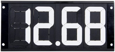 Allstar Performance ET Dial-In Boards ALL23292 Board, 4 Digits, Four Hole Mount, Black with White Numbers, Each