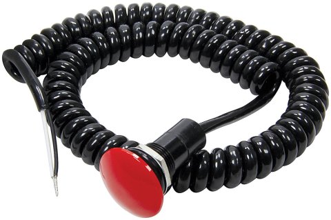 Allstar Performance Spiral Corded Momentary Buttons ALL80181 Switch, Button, Plastic, Large Red Push Button, Each