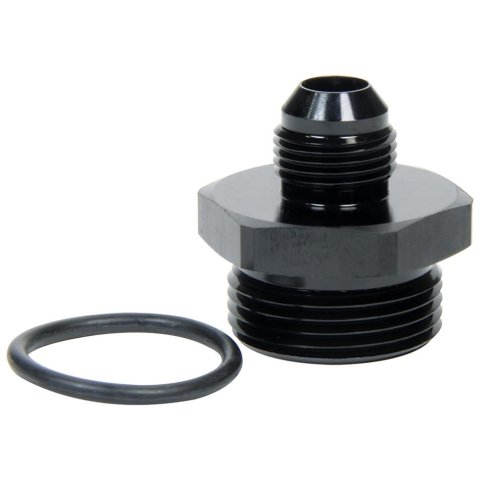 Allstar Performance AN Flare Adapter Fittings ALL49839 and Adapters, Fittings, Straight, Aluminum, Black, -6 Male AN, -12 Male Straight Cut O-ring, Each