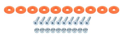 Allstar Performance Countersunk Bolt Kits ALL18689 Hardware, Kit Fluor Orange 10pk