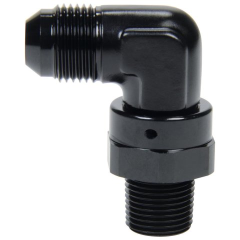 Allstar Performance AN to NPT Adapter Fittings ALL49591 Fitting, Adapter, NPT, 90 Degree, Aluminum, Black Anodized, -8 AN, Male 1/4 in. NPT, Each