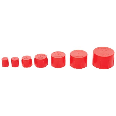 Allstar Performance Cap and Plug Kits ALL50800 AN Caps, Plastic, Red, Five of Each Size -3 AN to -16 AN Female, Kit