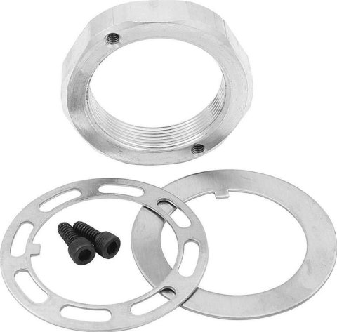 Allstar Performance Spindle Nut Kits ALL44131 Kit, Aluminum, Nut, Lock Ring, Retainer, Two Locking Screws, Kit
