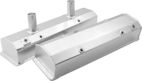 Allstar Performance Fabricated Aluminum Valve Covers ALL26171 Covers, Tall, Aluminum, Natural, Plain, Chevy, Small Block, Pair