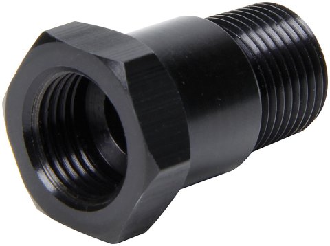 Allstar Performance Temperature Gauge Adapters ALL50203 Adapter, Aluminum, Black Anodized, Male 3/8 in. NPT to Female 5/8 in., Each