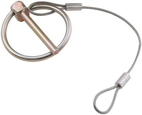Allstar Performance Replacement Hood Pin Clips ALL18460 Clip, Torsion, Replacement, Steel, Natural, 3/16 in. Diameter, Attached Steel Braided Lanyard, Each
