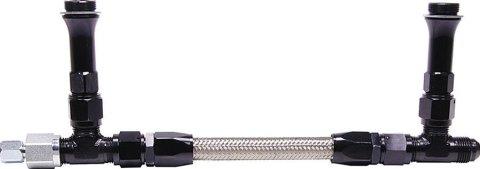 Allstar Performance Fuel Lines ALL26169 Line, Stainless Steel, Natural, Braided Flex Line, Holley, Willy's, Male Threads, -8 AN Inlet, Each