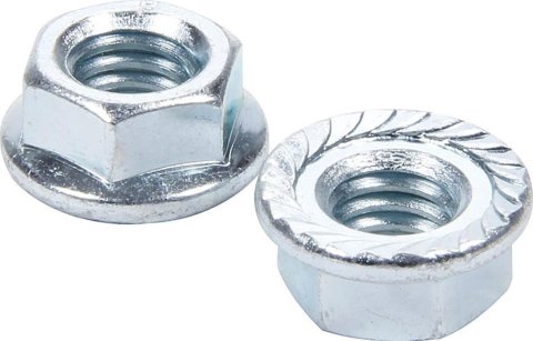 Allstar Performance Nuts ALL16042-10 serrated flange nuts, 3/8 in-16. 10-pack.
