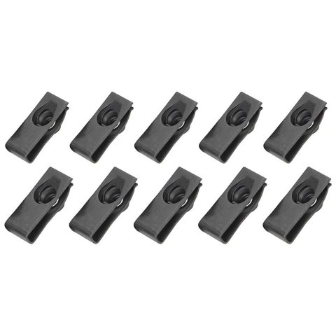 Allstar Performance Body Bolt Clips ALL18564 Fasteners, Clip, Steel, Black Oxide, 1/4-20 in. Thread Size, Set of 10