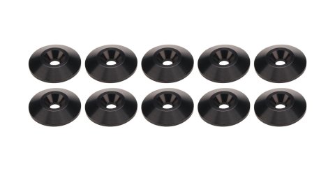 Allstar Performance Countersunk Washers ALL18661 Washers, Countersunk, Aluminum, Black Anodized, bor, #10 I.D., 1 in. O.D., Set of 10