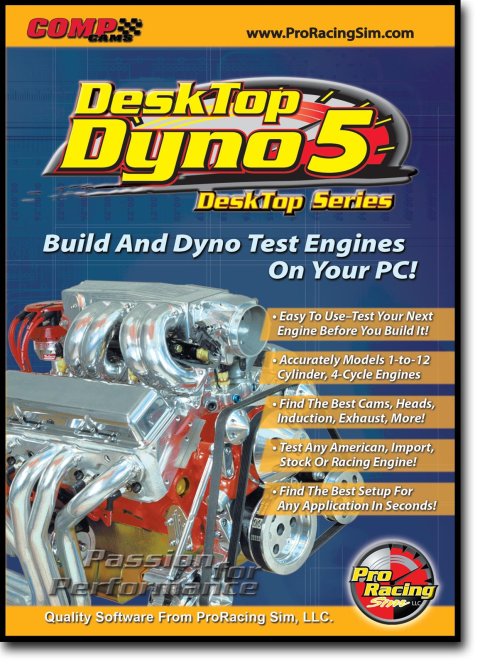 COMP Cams DeskTop Dyno Engine Simulators 186011 Software; ProRacing Sim; Dyno5; Software; Simulation
