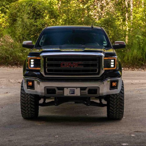 Diode Dynamics Headlight Assemblies FL0023 2014+ GMC Sierra 1500/2500/3500 LED Projector Headlights Amber DRL (pair)