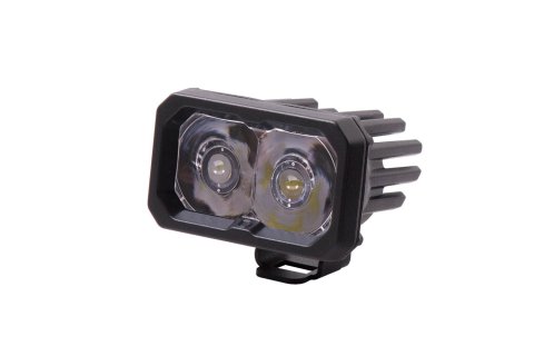 Diode Dynamics Stage Series 2 Light Pods DD6399S Auxiliary Light, LED Light, SSC2, Sport White, Spot, Red Backlight, Clear Lens, 2.0 in. x 3.0 in., Rectangle, Aluminum Housing, Each