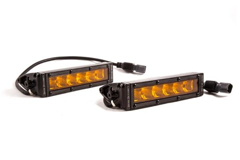 Diode Dynamics Stage Series 800 Lumens 6 Inch Light Bar DD5036P LED Single Row Straight SS6 Amber Driving Pair