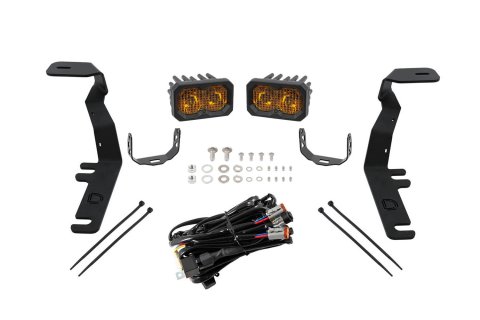 Diode Dynamics Stage Series 2 Light Pods DD6572 LED Light, 2in LED Ditch Kit for 2015-2020 Ford F-150/Raptor Sport Yellow Combo