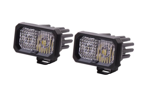 Diode Dynamics Stage Series 2 Light Pods DD6387P Auxiliary Light, LED Light, SSC2, Sport White, Driving/Fog, White Backlight, Clear Lens, 2.0 in. x 3.0 in., Rectangle, Aluminum Housing, Pair