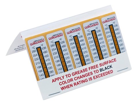 Wilwood Temperature Measuring Indicator Stickers 400-15671 Stickers, Strips, Adhesive-Back, Vinyl, Set of 10