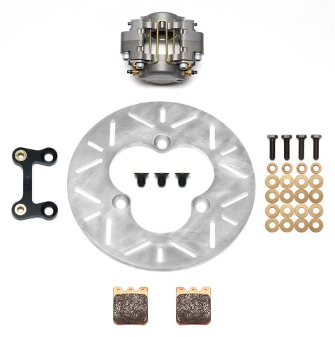 Wilwood DynaPro Single Left Front Brake Kits 140-16615 Disc Kit, Kit, Slotted Surface Rotor, Gray/Silver Caliper, Pads, Fits Sprint and Midget Car Hub, Kit