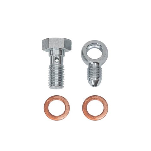 Wilwood Brake Line Fittings and Adapters 220-17774 Fittings, Straight, Steel, Zinc, 10mm Banjo, -3 AN Male Threads, Each