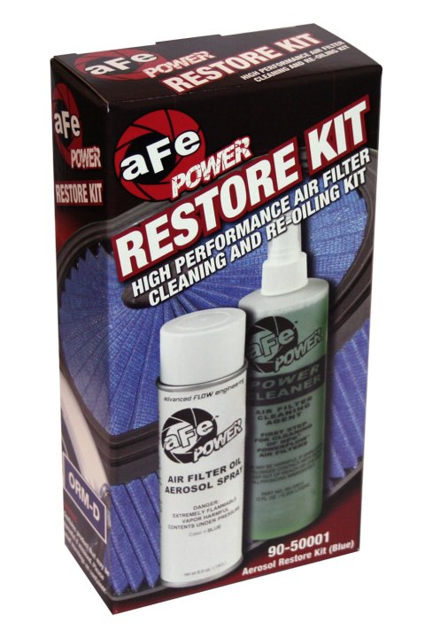 aFe Air Filter Restore Kits 90-50001 Cleaner and Oil, 12 oz. Cleaner, 6.5 oz. Oil, Blue, Aerosol, Kit
