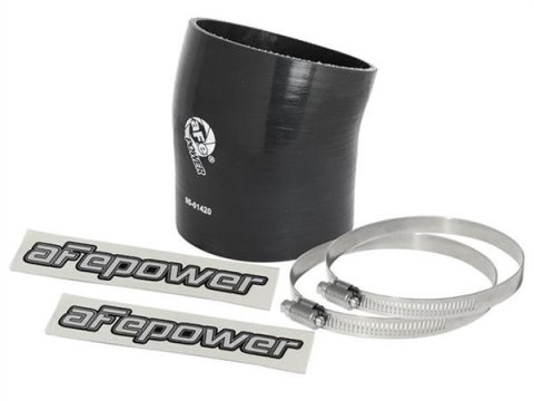 aFe Tubing Couplers 59-00082 Couplers, 17 degree Elbow, Silicone, Black, 4.25 in. Inlet/3.88 in. Outlet Diameter, Each