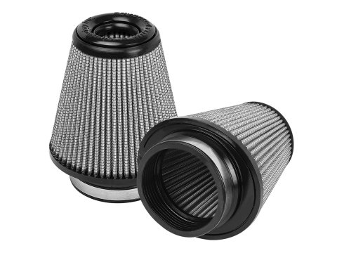 aFe Magnum FLOW Pro DRY S Air Filters 21-91145-MA Filters, S, Conical Oval, Synthetic, Gray, 3.50 in. Inlet Flange I.D., 6.00 in. Length, Pair