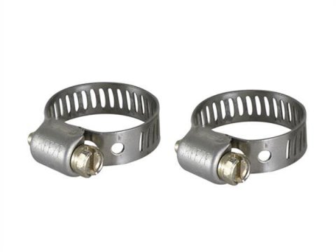 aFe Stainless Steel Hose Clamps 59-01002-MA Clamps, Worm Gear Style, Steel, Natural, 0.438 in. to 0.781 in. O.D., Pair