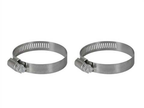 aFe Stainless Steel Hose Clamps 59-01010-MA Clamps, Worm Gear Style, Steel, Natural, 1.563 in. to 2.500 in. O.D., Pair