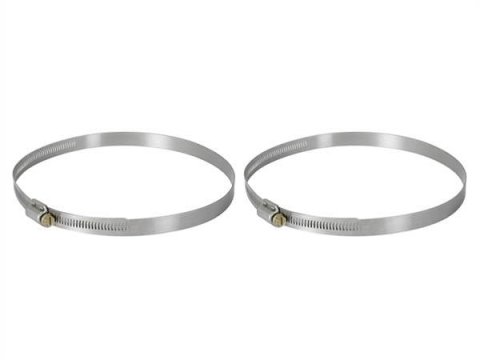 aFe Stainless Steel Hose Clamps 59-01022-MA Clamps, Worm Gear Style, Steel, Natural, 5.688 in. to 8.500 in. O.D., Pair
