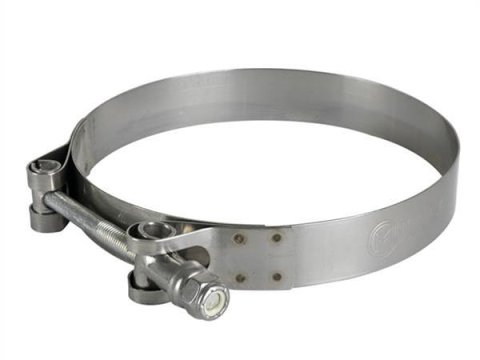 aFe Stainless Steel Hose Clamps 59-01030 Clamps, T-bolt Style, Steel, Natural, 4.313 in. to 4.625 in. O.D., Each