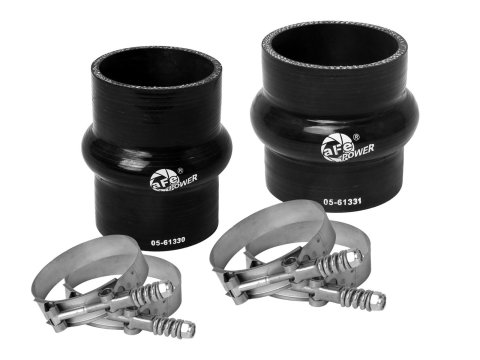 aFe BladeRunner Intercooler Couplings for 2008-2010 F-250 SUPER DUTY, F-350 DUTY - 46-20070SSC Tubing Couplers, OER Series, Cold Charge Pipe, Black, Silicone, Ford, Powerstroke, Kit