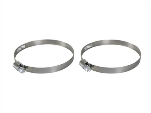 aFe Stainless Steel Hose Clamps 59-01016-MA Clamps, Worm Gear Style, Steel, Natural, 3.563 in. to 4.500 in. O.D., Pair