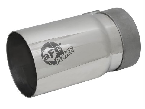 aFe Mach Force XP Round, Polished 3.50 Inch Exhaust Tip 49T35404-P07 Tip, XP, Clamp-on, Stainless, Polished, in. Inlet Diameter, 4.00 in. Outlet, 7.00 in. Length, Each