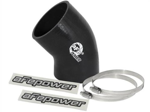 aFe Tubing Couplers 59-00075 Couplers, 45 degree Elbow, Silicone, Black, 3.25 in. Inlet/3.00 in. Outlet Diameter, 3.00 in. Length, Each