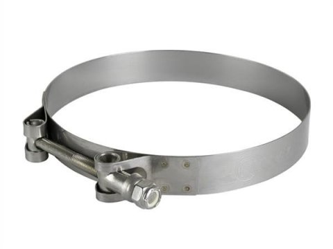 aFe Stainless Steel Hose Clamps 59-01032 Clamps, T-bolt Style, Steel, Natural, 4.813 in. to 5.125 in. O.D., Each