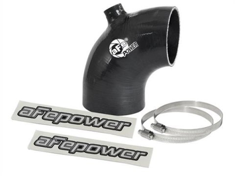 aFe Tubing Couplers 59-00106 Couplers, 90 degree Elbow, Silicone, Black, 3.13 in. Inlet/2.75 in. Outlet Diameter, Has A Port for Connecting A PCV Line, Each