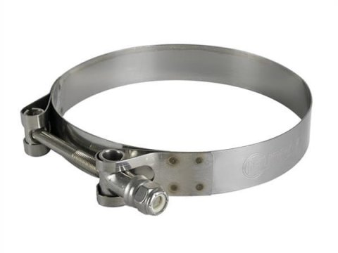 aFe Stainless Steel Hose Clamps 59-01029 Clamps, T-bolt Style, Steel, Natural, 4.063 in. to 4.375 in. O.D., Each