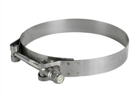 aFe Stainless Steel Hose Clamps 59-01031 Clamps, T-bolt Style, Steel, Natural, 4.563 in. to 4.875 in. O.D., Each