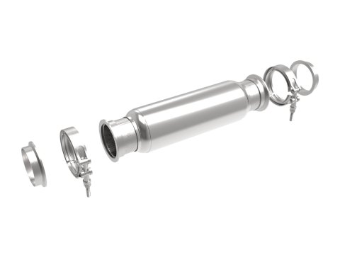 aFe Universal 3 Inch Resonator 49M10006 Exhaust Resonator, 304 Stainless Steel, 3.00 in. Diameter, 16.00 in. Overall Length, Each