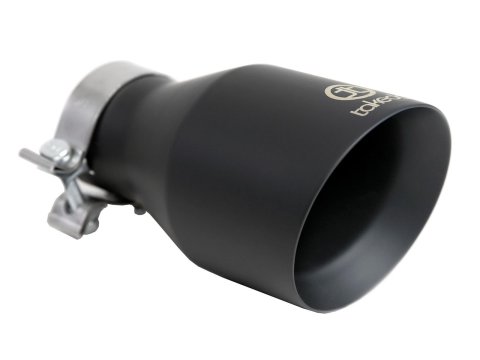 AFE Power Exhaust Tips 49T30504-B09 Takeda 409 Stainless Steel Clamp-on Tip Black 3 IN Inlet x 5 IN Outlet x 9 IN L