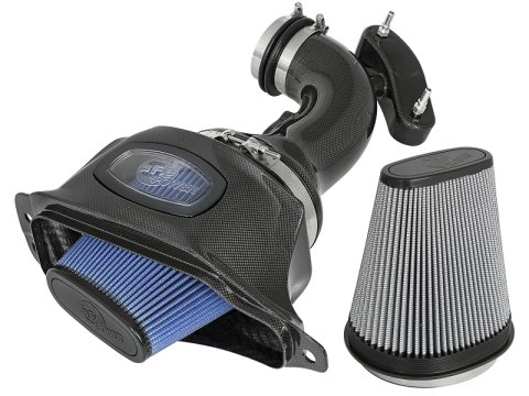 aFe Black Series Momentum Cold Air Intake Systems 52-74201-C Kit, Momentum, Pro Dry S/Pro 5R, Carbon Fiber Tube, Cotton Gauze/Synthetic Filter, Blue/Gray, Chevy, 6.2L, Kit