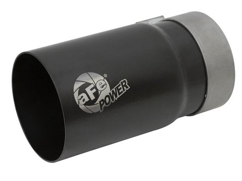 aFe Mach Force XP Round, Black 3.50 Inch Exhaust Tip 49T35404-B07 Tip, XP, Clamp-on, Stainless, Powdercoated, in. Inlet Diameter, 4.00 in. Outlet, 7.00 in. Length, Each
