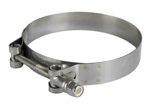aFe Stainless Steel Hose Clamps 59-01028 Clamps, T-bolt Style, Steel, Natural, 3.813 in. to 4.125 in. O.D., Each