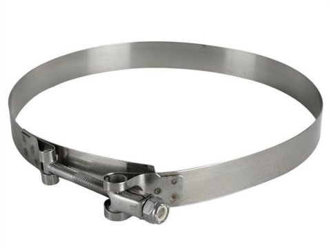 aFe Stainless Steel Hose Clamps 59-01037 Clamps, T-bolt Style, Steel, Natural, 6.813 in. to 7.125 in. O.D., Each