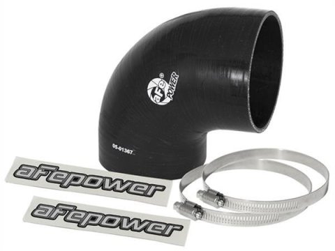 aFe Tubing Couplers 59-00067 Couplers, 90 degree Elbow, Silicone, Black, 4.00 in. Inlet/3.81 in. Outlet Diameter, 3.00 in. Length, Each